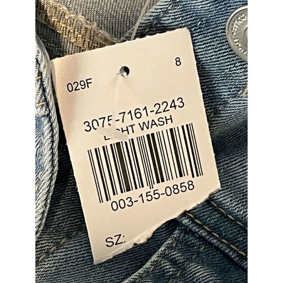 Wax Jean Jacket Womens Medium Denim Trucker Blue Stretch Buttons Long Sleeve NEW - Picture 8 of 11